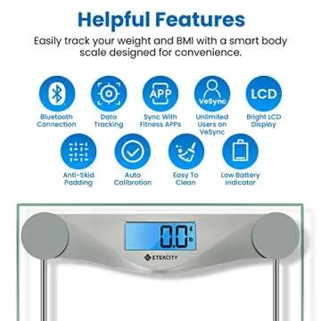 Etekcity Bathroom Scale for Body Weight BMI Scale, Upgraded Bluetooth Digital Scale, Large Blue LCD Backlight Display, High Precision Measurements, 400 Pounds