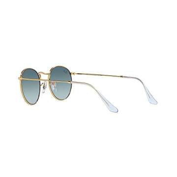 Ray-Ban Rb3447 Round Metal Sunglasses, Gold/Blue Gradient Grey, 53 mm