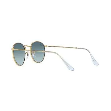 Ray-Ban Rb3447 Round Metal Sunglasses, Gold/Blue Gradient Grey, 53 mm
