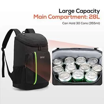 TOURIT Cooler Backpack Lightweight Insulated 30 Cans