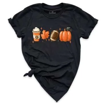 Fall Coffee Shirt, Cute Fall Sweatshirt, Coffee Lover tee Shirt, Halloween Pumpkin Latte Drink Cup T-Shirt, Pumpkin Spice Shirt, Thanksgiving Shirt