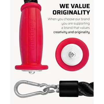 THEFITGUY Ergonomic Grip Single Tricep Rope Cable Attachment, 16.5” Length, Comfort Nonslip, Reducing Wrist Pressure & Rubs, Easy to Clean, Gym Pull Machine Accessory for Cable Machines and Smart Gyms