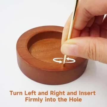 Incense Holder for Sticks, Anti-Ash Flying Incense Burner with 30 Incense Sticks, Detachable Glass Ash Catcher (Wood, Brown)