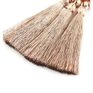 Stylish Boderier Bohemian Tassel Earrings in Rose Gold