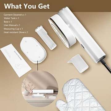 HULMAY Portable Steamer For Clothes Travel Mini Steamer and Iron Fast 10s Heat-Up, Horizontal and Vertical 1200W Effortless Wrinkle Removal, Garment Steamer and Iron for Travel Office Home(110-120V)