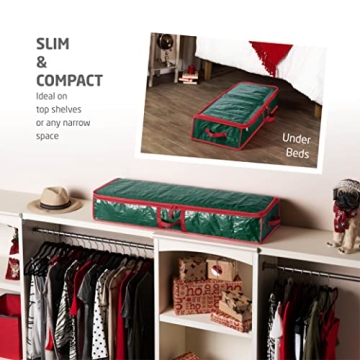 ZOBER Gift Wrap Organizer for 24 Rolls - Durable Storage Solution