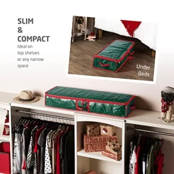 ZOBER Gift Wrap Organizer for 24 Rolls - Durable Storage Solution