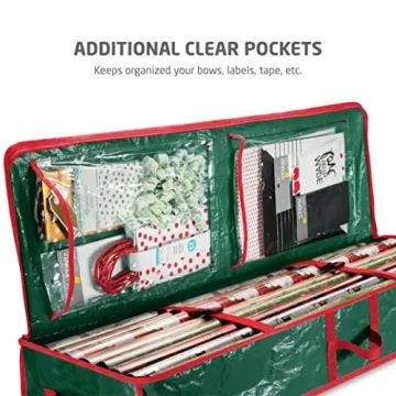ZOBER Gift Wrap Organizer for 24 Rolls - Durable Storage Solution