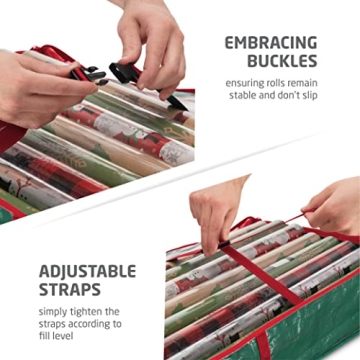 ZOBER Gift Wrap Organizer for 24 Rolls - Durable Storage Solution