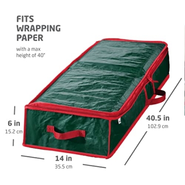 ZOBER Gift Wrap Organizer for 24 Rolls - Durable Storage Solution