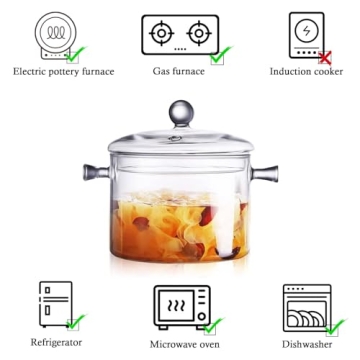 Clear Glass Simmer Pot for Safe Cooking and Stylish Kitchens