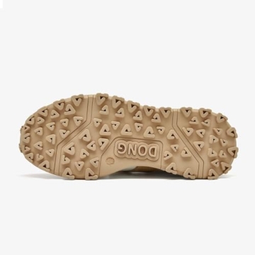 BEAU TODAY Womens Platform Sneakers, Fashion Chunky Platform Sneakers for Women, Retro Casual Walking Tennis Shoes Beige Brown US 7.5