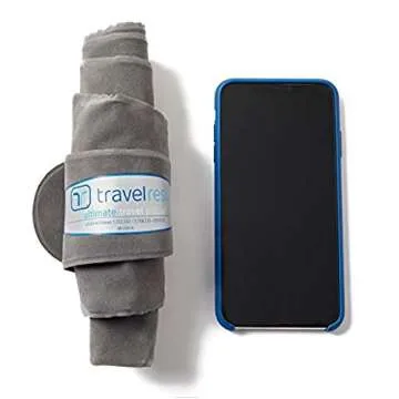 TRAVELREST Ultimate Travel Pillow & Body Pillow - Headrest, Auto, Bus, Train, Office Napping, Camping, Wheelchairs, Comfort and Support, Rolls Up, Straps to Airplane Seat & Car - Blue