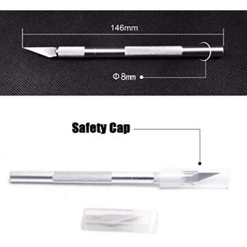 Mlife Precision Carving Craft Knife Stainless Steel Hobby Knives for DIY Art Work Cutting - 2 Handles and 60 Spare Blades with Storage Case