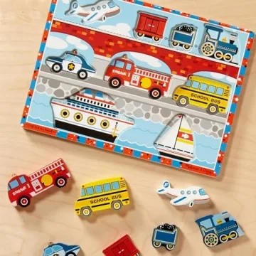 Melissa Doug Vehicles Wooden Puzzle Educational 9-Piece Set