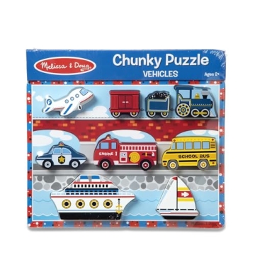 Melissa Doug Vehicles Wooden Puzzle Educational 9-Piece Set