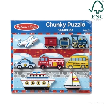 Melissa Doug Vehicles Wooden Puzzle Educational 9-Piece Set