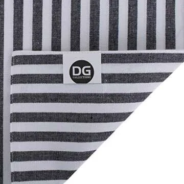 Cotton Placemats, Set Of 4, Double Sided Placemats (13 x 19 Inches), Black & White Stripe - Perfect For Spring, Summer, Holidays - Christmas And For Everyday Use