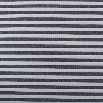 Cotton Placemats, Set Of 4, Double Sided Placemats (13 x 19 Inches), Black & White Stripe - Perfect For Spring, Summer, Holidays - Christmas And For Everyday Use