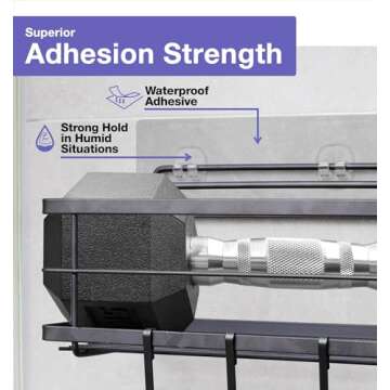 KINCMAX 2-Pack Strong Sticky Waterproof Heavy-Duty Wall Adhesives, Shower Caddy Adhesive Replacement...