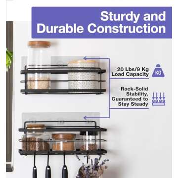 KINCMAX 2-Pack Strong Sticky Waterproof Heavy-Duty Wall Adhesives, Shower Caddy Adhesive Replacement Stickers, No-Trace Wall Adhesives Hook Strip for Shower Caddy, Kitchen Racks, Bathroom Shelf