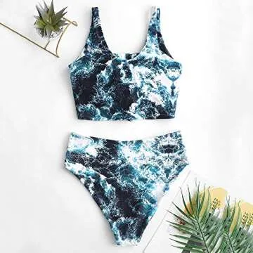 Stylish ZAFUL High Waisted Bikini Set for Women