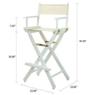 Casual Home Director's Chair - White Frame & Wheat Canvas
