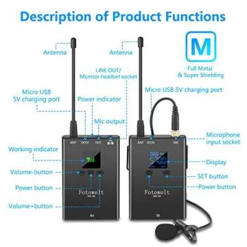 Fotowelt WM100 Professional Wireless Lavalier Microphone