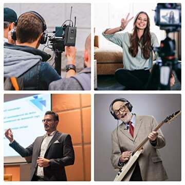 Fotowelt WM100 Full Metal 4 Channels UHF Professional Wireless Lavalier Microphone System Compatible for Canon Nikon Sony Panasonic D/SLR Camera,XLR camcorder & Smartphone (50m-164foot)