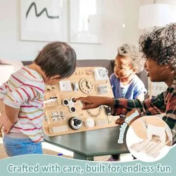 Potatomato Montessori Large Busy Board for Toddlers - Wooden Sensory Toys -Fidget Toys for Autistic Children-Preschool Learning Activities Fine Motor Skills