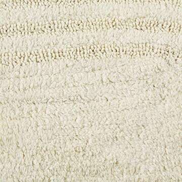 DII Crochet Collection Reversible Bath Mat, Small Oval, 17x24, Off-White