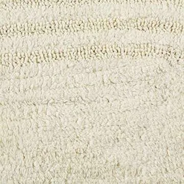 DII Crochet Collection Reversible Bath Mat, Small Oval, 17x24, Off-White