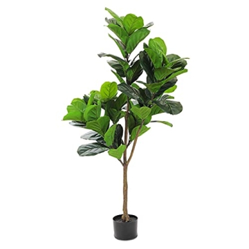 Realead 4ft Fiddle Leaf Fig Tree – Artificial Indoor Plant