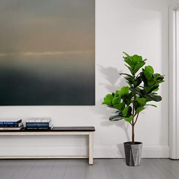 Realead 4ft Fiddle Leaf Fig Tree – Artificial Indoor Plant