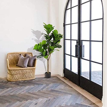 Realead 4ft Fiddle Leaf Fig Tree – Artificial Indoor Plant
