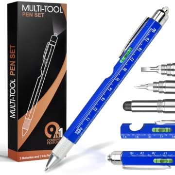 Fathers Day Dad Gifts from Daughter Son, 9 in 1 Multi Tool Pen, Cool Tool Gifts for boyfriend Husban...