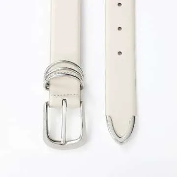 Stylish RISANTRY Women's Leather Belt with Suede Lining