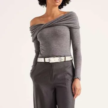 Stylish RISANTRY Women's Leather Belt with Suede Lining