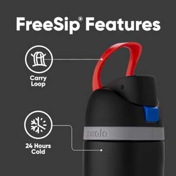 Owala Star Wars FreeSip Insulated Stainless Steel Water Bottle with Straw for Sports and Travel, BPA-Free Sports Water Bottle, 24 oz, Darth Vader