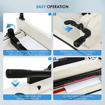 Heavy Duty Paper Cutter with Safety & Durability Features
