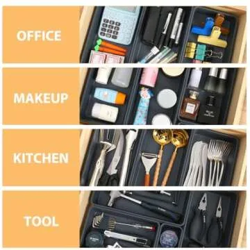 Kutesna 6 PCS Large Plastic Drawer Organizer Set
