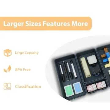 Kutesna 6 PCS Large Plastic Drawer Organizer Set