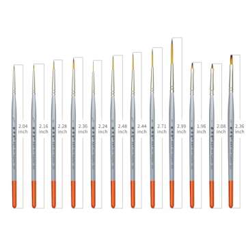 XDT#820 Detail Paint Brush 12 Piece Set for Acrylic and Watercolor Art