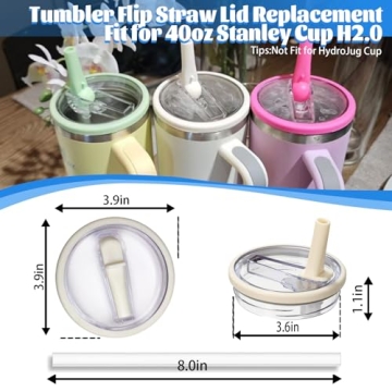 40 OZ Tumbler Replacement Lids - 2 PCS Spill Proof