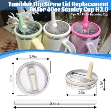 40 OZ Tumbler Replacement Lids - 2 PCS Spill Proof