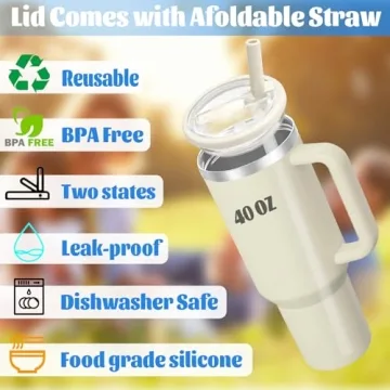 40 OZ Tumbler Replacement Lids - 2 PCS Spill Proof