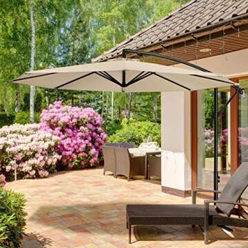 MEWAY 10ft Outdoor Umbrella Patio Offset Cantilever Umbrella, Large Market Deck Pool Backyard Sunsha...