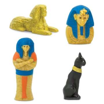 Safari Ltd. Ancient Egypt TOOB - 12 Mini Figurines: Nefertiti, Bastet, King Tut, Isis, Amulet, Mummy, Scarab, Pyramids, Sphinx, Thoth, Anubis & More - Educational Toys Boys, Girls & Kids 3+