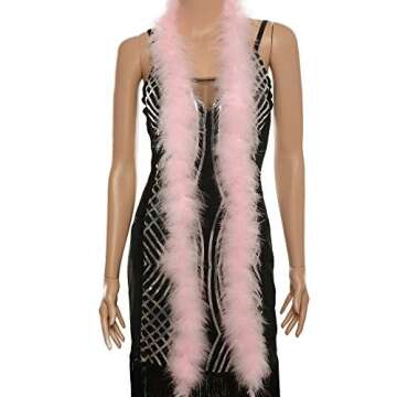72" Long Fluffy Marabou Feather Boa for Women DIY Craft Home Decor 22g - Baby Pink