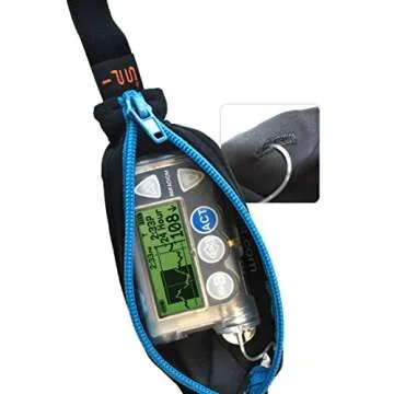 SPIbelt Diabetic Running Belt for Adults, Adjustable Waist, No Bounce, Expandable and Discreet Insulin Pump Pocket, No Logo Band, Black with Black Zipper